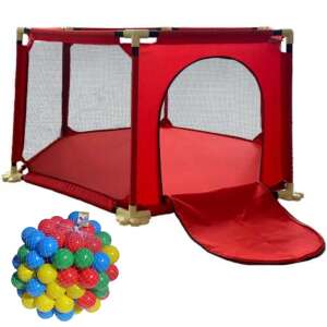 LittleONE by Pepita prenosný Járóka 66,5x127cm #red + Darčeková plastová sada loptičiek 100ks