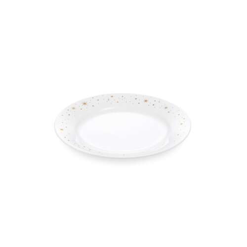Tescoma GRACIE Stella desszertes tányér, 20 cm átmérő, fehér porcelán arany csillagos mintával - Tányér