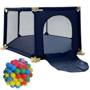 LittleONE by Pepita prenosná Járóka 66,5x148cm #tmavo modrá + Darčeková plastová sada loptičiek 100ks