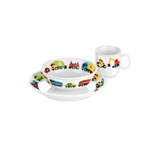 Set de veselă pentru copii Tescoma BAMBINI cu motive auto, 3 piese, care include o farfurie, un bol și o cană cu un design distractiv cu mașini - Servicii de masa pentru copii