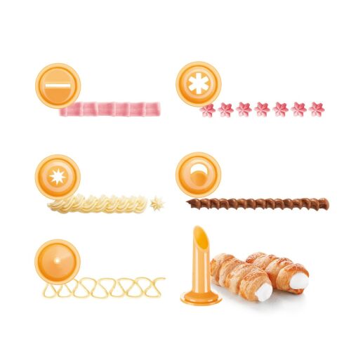 Tescoma DELÍCIA habzsák 6 díszítőfejjel, különböző cukormáz minták