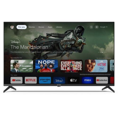 Sharp 43GL4260E 43-inch 4K Ultra HD Google TV showing Google TV interface