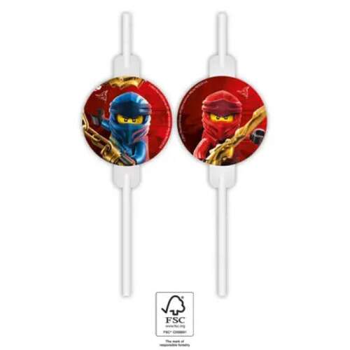 Lego Ninjago papír szívószál, 4 db-os szett, FSC tanúsítvánnyal - Szívószál