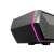 Edifier MG300 black wireless soundbar with pink LED lights, close-up view