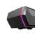 Edifier MG300 black wireless soundbar with pink LED lights, close-up view