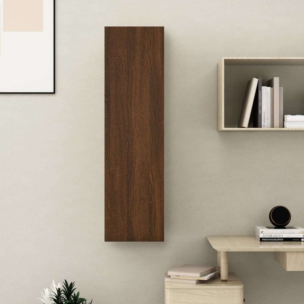 Barna tölgy falra szerelhető tv-szekrény 30,5x30x110 cm