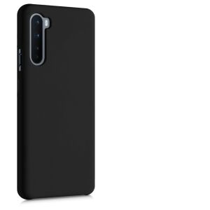 kwmobile OnePlus Nord Black Silicone Case - Angled View - Phone Case