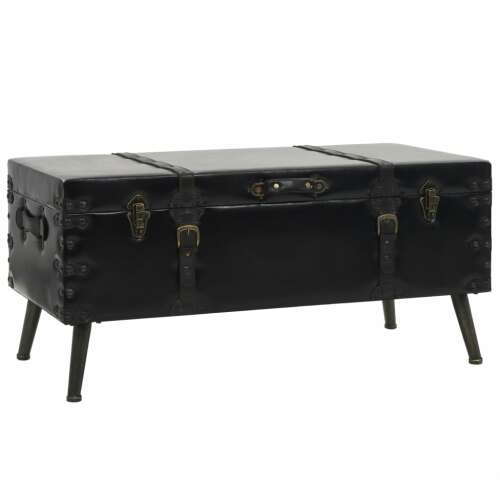Vintage Utazótáska Dohányzóasztal - MDF és Acél - 102x51x48 cm