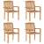 Teakfa Kerti Székgarnitúra - 4 db Rakásolható Szék Párnákkal 81198498