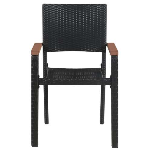 2 db fekete polyrattan kültéri szék 51719074