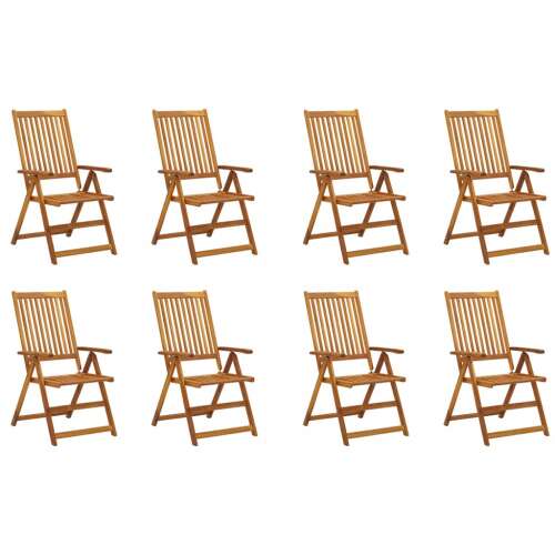 Akácfa 8 darabos kerti szék garnitúra, összecsukható fa kültéri ülőgarnitúra