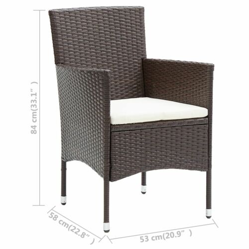 Polyrattan Kerti Étkezőszék - Barna - 4 db 173890044 - Kerti bútor