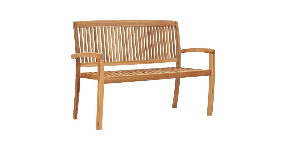 Teakfa Kerti Pad - 128,5 cm - Párnával | Pepita.hu