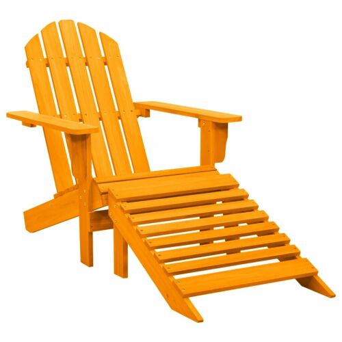 Adirondack Kerti Szék Lábtartóval - Narancssárga - Tömör Fenyőfa