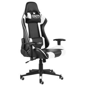 VidaXL Gamer Forgószék - Fehér-Fekete PVC - Ergonomikus