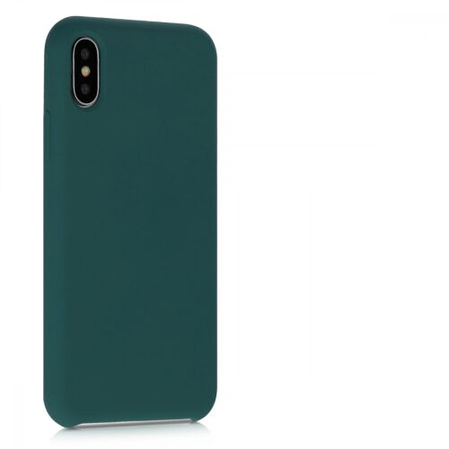 kwmobile iPhone X/XS dark green silicone case - angled view