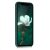 kwmobile iPhone X/XS dark green silicone case on iPhone with floral wallpaper