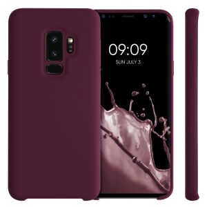360-градусов изглед на силиконовия калъф kwmobile Samsung Galaxy S9 Plus bordo-lila - Технически статии и електроника