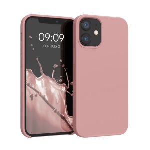 kwmobile iPhone 12 mini Silikonowe Etui Różowe - Pełna ochrona - Kontakty telefoniczne