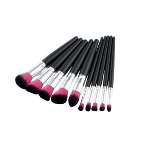 Fraulein 10-teiliges schwarzes Make-up-Pinsel-Set, professionelle Make-up-Pinsel zum Verblenden, Auftragen und Konturieren - Make-up-Pinsel & Bürste