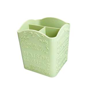 Organizator pentru pensule de machiaj din plastic verde, cu 4 compartimente, design Maison Clement - Nonbrand Pensulă de machiaj & pensulă