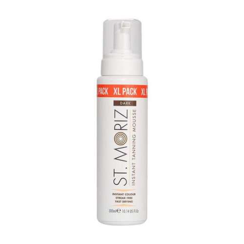 St. Moriz Instant Tanning Mousse Dark XL Pack 300ml, self tanning mousse for a natural tan without sun exposure