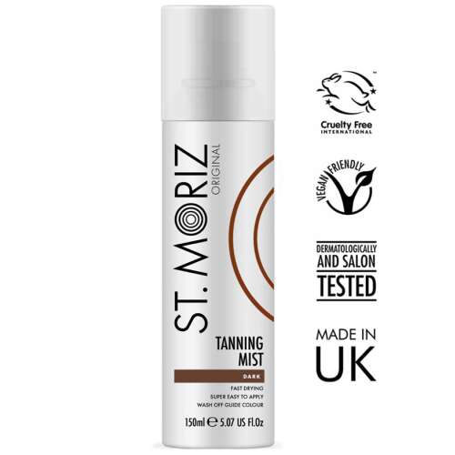 St. Moriz Original Tanning Mist, Ciemny, 150ml, Bez okrucieństwa, Wegański, Testowany dermatologicznie i w salonach, Wyprodukowano w Wielkiej Brytanii