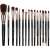 15 piece makeup brush set, includes brushes for foundation, blush, contour, eyeshadow, eyeliner, eyebrow, and lip application