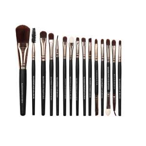 Set de 15 pensule de machiaj, include pensule pentru aplicarea fondului de ten, fardului, conturului, fardului de pleoape, eyelinerului, sprâncenelor și buzelor - Nonbrand Pensulă de machiaj & pensulă