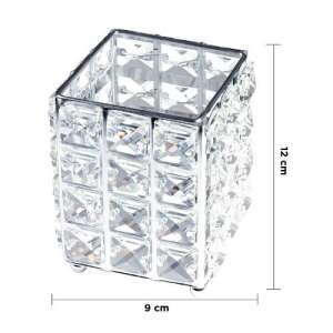 Luxorise Make-up Pinselhalter, Silber, Kristall Design, 12 x 9 cm - Make-up-Pinsel & Bürste