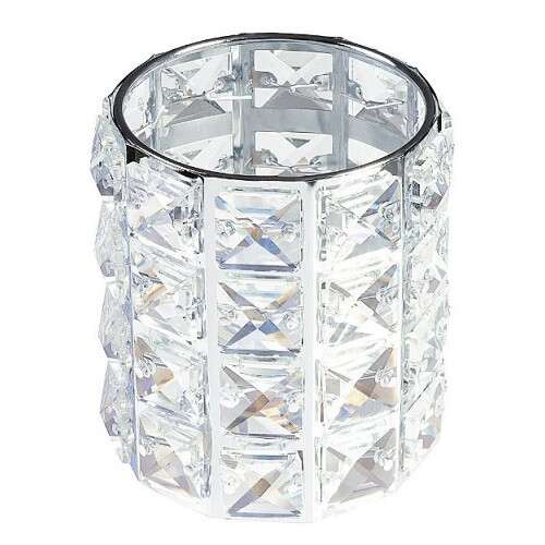 Držiak na kozmetické štetce Luxorise, Strieborný, Okrúhly, Krištáľ