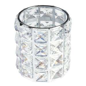 Luxorise Make-up Pinselhalter, Silber, Rund, Kristall - Make-up-Pinsel & Bürste