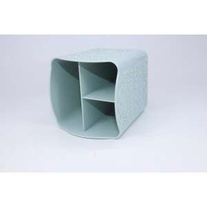 Organizator de machiaj din plastic verde pastel cu 4 compartimente - Nonbrand Pensulă de machiaj & pensulă