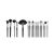Set mit 18 Make-up-Pinseln, Fraulein38, Schwarz, inklusive Tasche 51687412