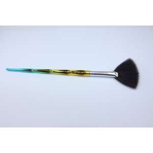 Ventilator-Make-up-Pinsel mit grünem, goldenem und silbernem Griff - Make-up-Pinsel & Bürste