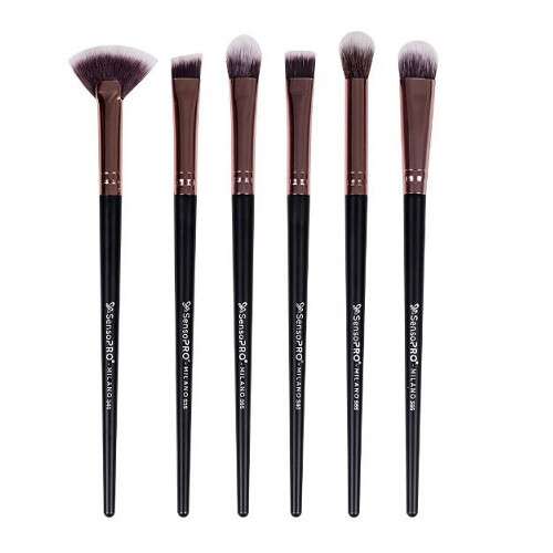 SensoPro 6-teiliges Make-up-Pinselset, enthält Blending-, Augenbrauen-, Fächer-, Eyeliner- und Lidschattenpinsel