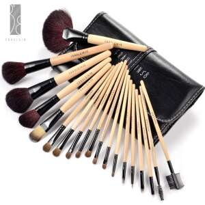 Sada 19 make-up štetcov Fraulein38 s čiernym koženým puzdrom - Štetec a kefa na make-up