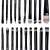 20 darabos fekete smink ecset készlet, bemutatva az összes benne lévő ecsetet