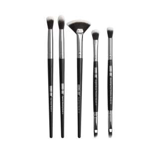 5-teiliges Make-up-Pinsel-Set, enthält Fächerpinsel, Mischpinsel, Lidstrichpinsel, Augenbrauenpinsel und Lippenpinsel - Make-up-Pinsel & Bürste