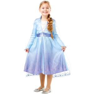 Disney Frozen 2 Elsa costume for girls, blue dress with cape, size L - Costume for Kid