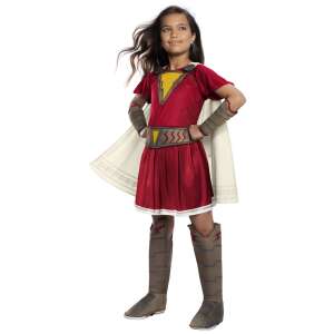 Shazam! Girls' Mary Costume, includes dress, cape, belt, boots, and forearm protectors - DC