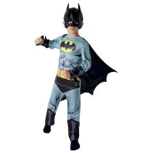 Batman costume for boys, 7-8 years old, includes jumpsuit, cape and mask, Justice League - DC