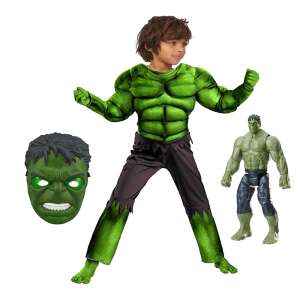 Hulk costume for kids, green, muscle, mask, Avengers, Marvel, superhero, Halloween, cosplay - OEM