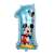 Blue Mickey Mouse foil balloon, number 1, 70 x 35 CM