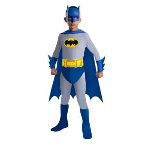 Batman The Brave and the Bold costume for boys, includes jumpsuit, boot tops, belt, mask and cape - DC