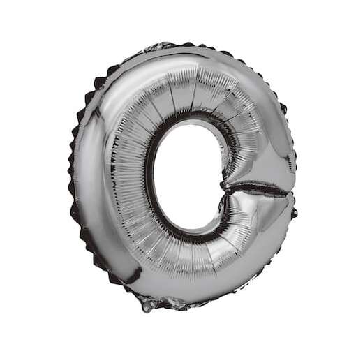 Сребърен фолиен балон буква O, 40 инча, 97 cm