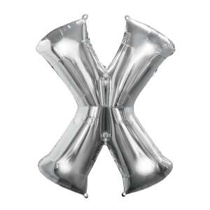 Silver letter X foil balloon, 40 inches, 97 cm - Balloon