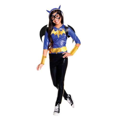 Batgirl Deluxe jelmez lányoknak, 3-4 éves, 104 cm, tartalmazza a felsőt, nadrágot, övet, kesztyűt, maszkot, szárnyakat - DC