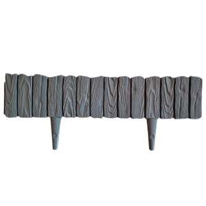 Fa mintázatú ágyásszegély szett, 2,32m, 4x58cm, grafit, 120mm magas, 4 db szegély elem - Landscaping
