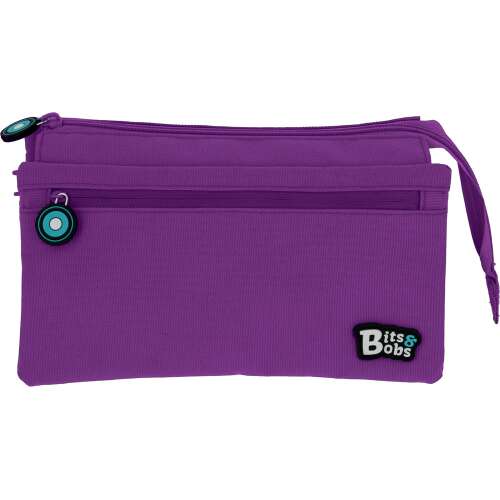Purple Bits&Bobs 6 compartment pencil case, school supplies organizer